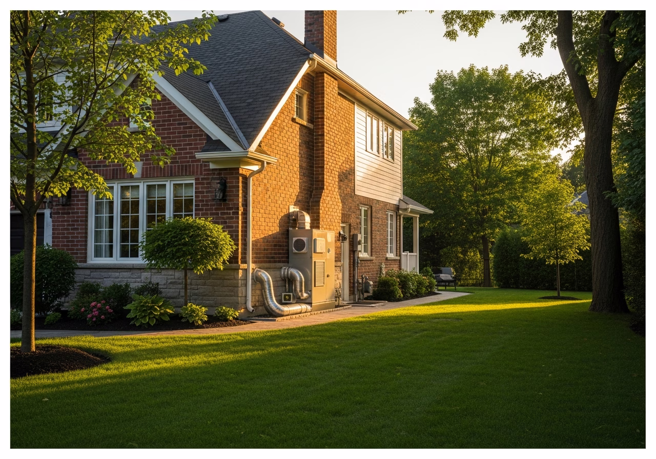 Finished hrv / erv whole-home ventilation result in a Toronto/GTA home, photographed in natural light