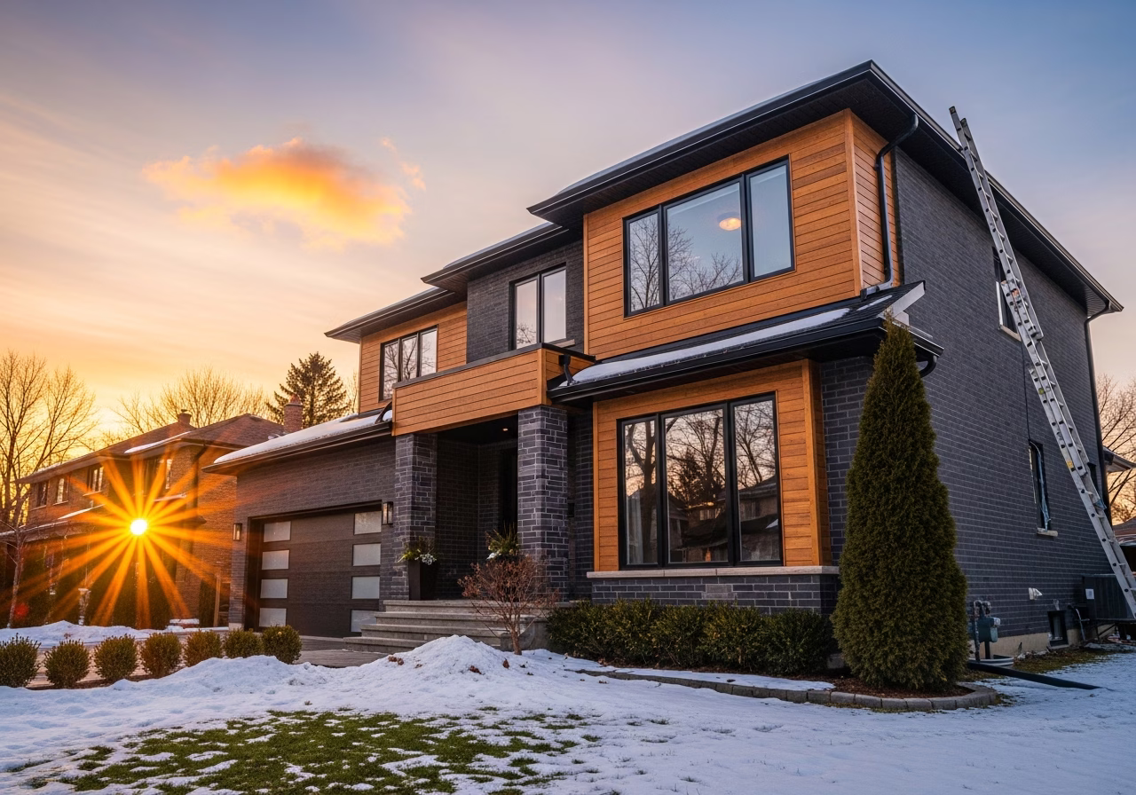 Finished ice dam removal result in a Toronto/GTA home, photographed in natural light