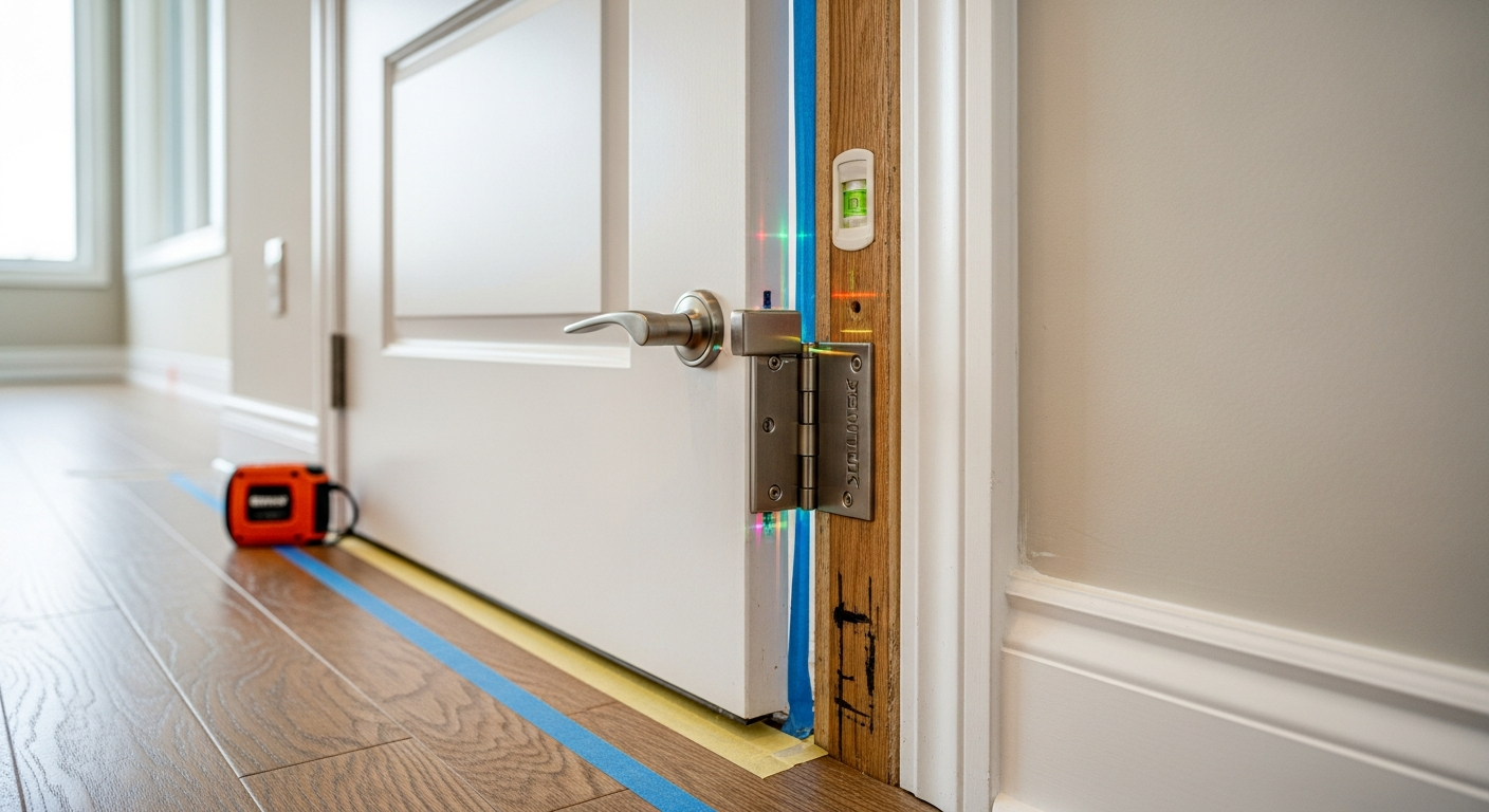 On-site interior door installation install detail at a Aurora property