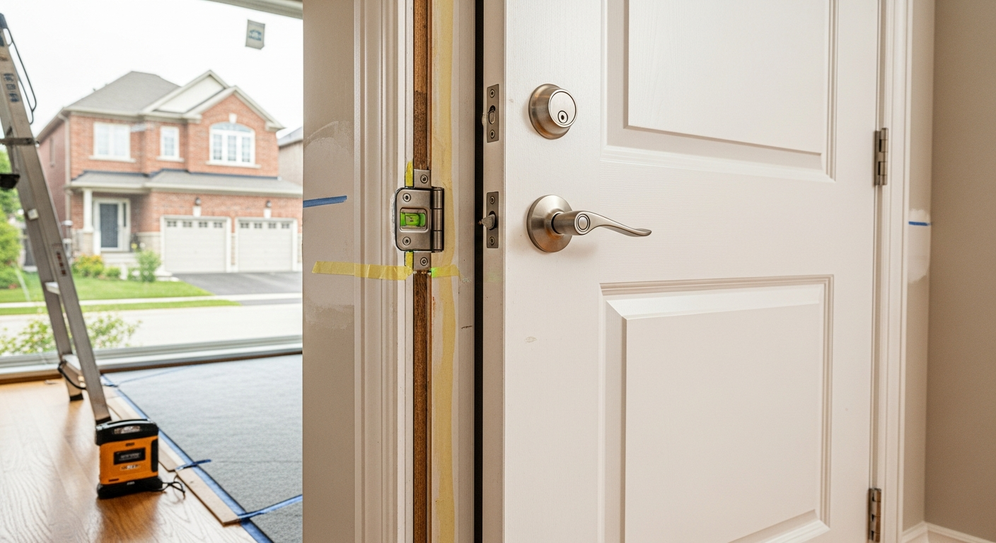 Recently completed interior door installation renovation in a Brampton home