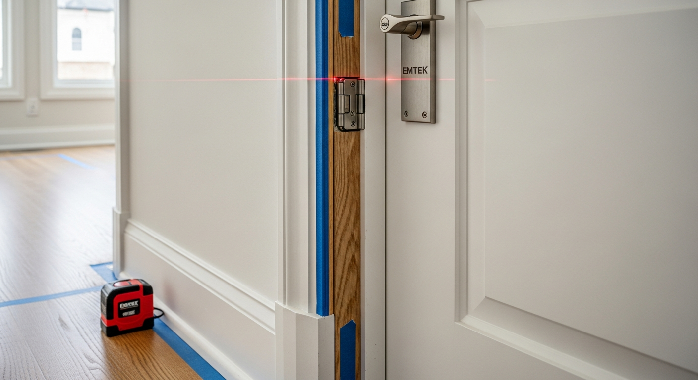 Detail view of a interior door installation job finished in Caledon — expert craftsmanship