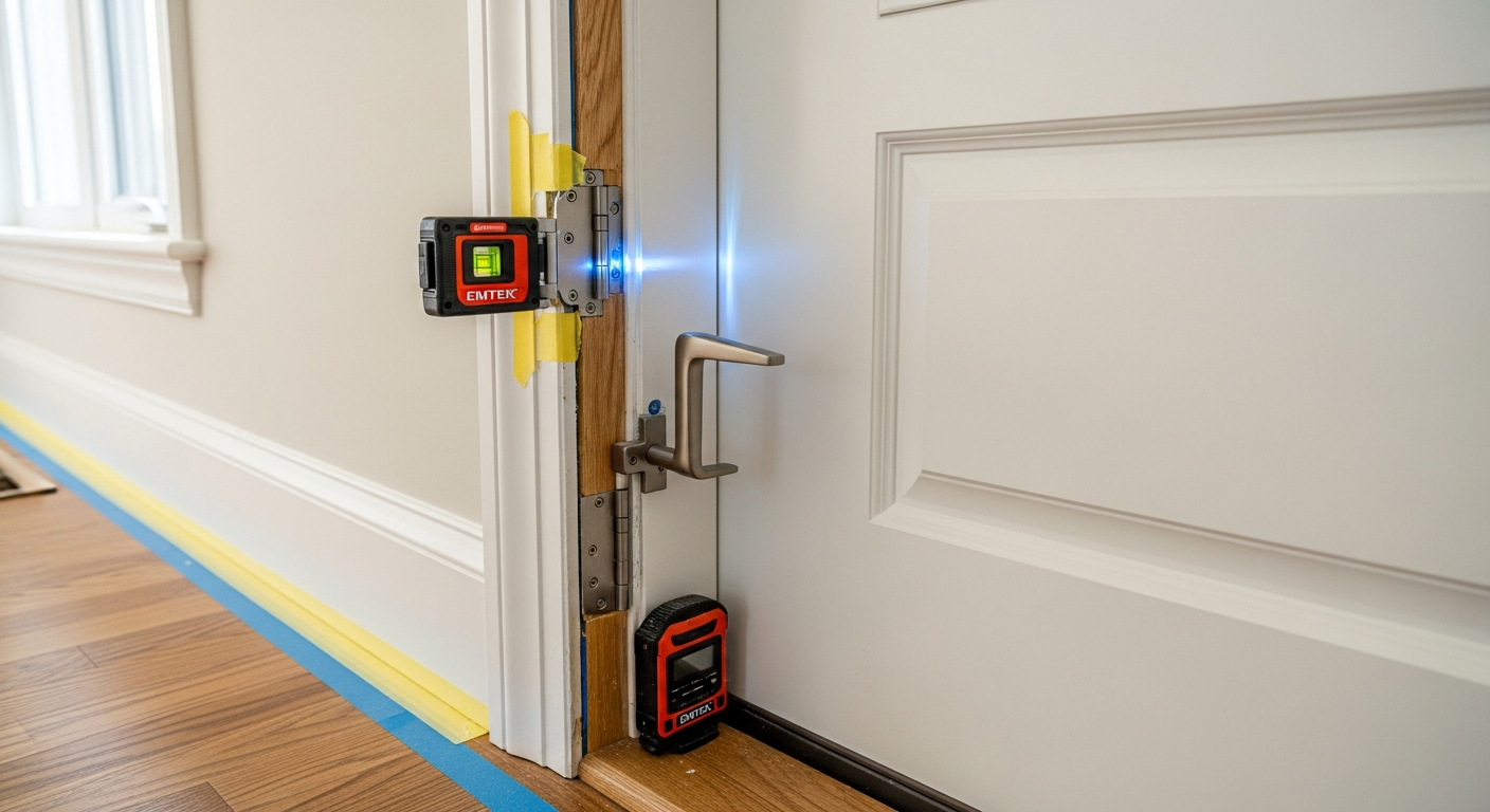 On-site interior door installation install detail at a East Gwillimbury property