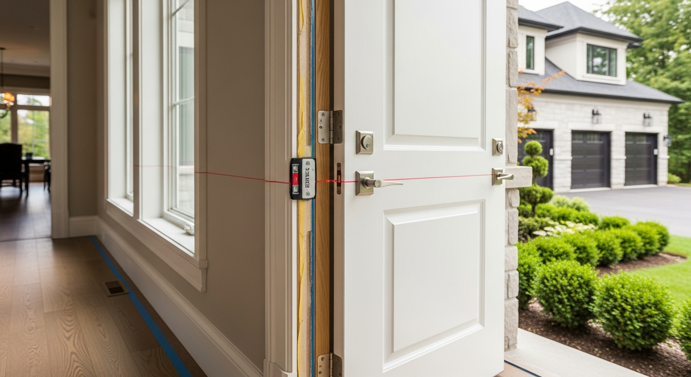 Editorial detail of a Vaughan interior door installation install — visible quality finish