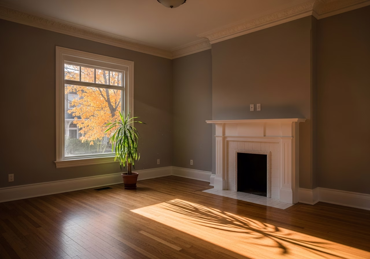Finished interior painting leslieville result in a Toronto/GTA home, photographed in natural light