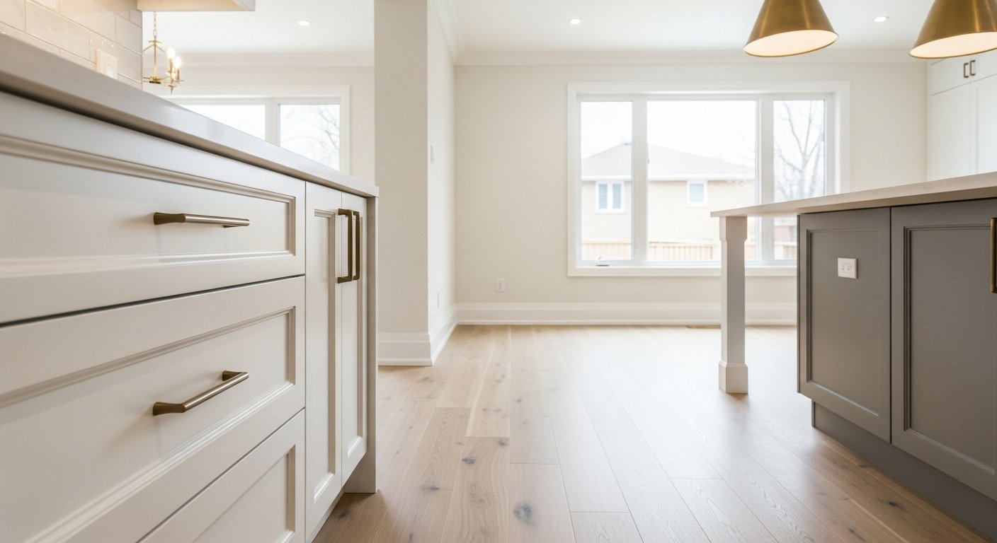 Close-up of professional interior renovation work delivered in Mississauga