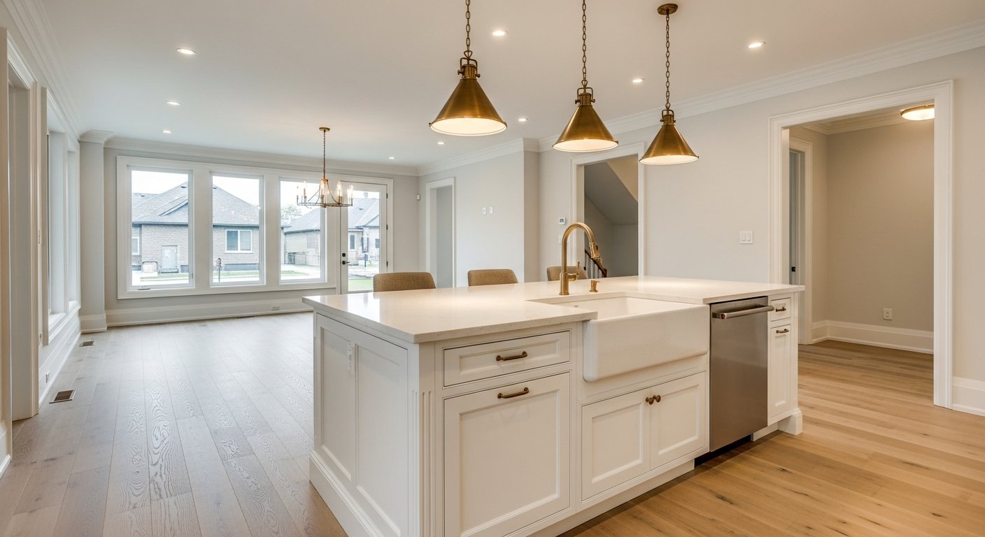 Completed interior renovation work showcasing finishing details in Oakville