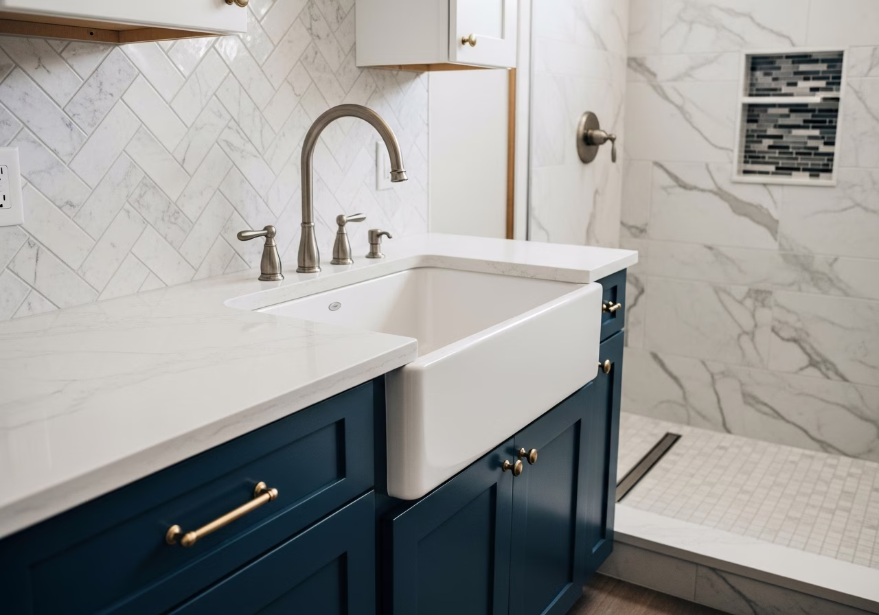 Finished detail close-up for kitchen and bath renovation in Mississauga