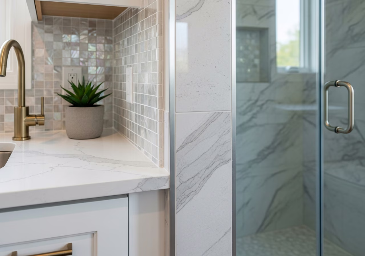 Finished detail close-up for kitchen and bath renovation in Toronto
