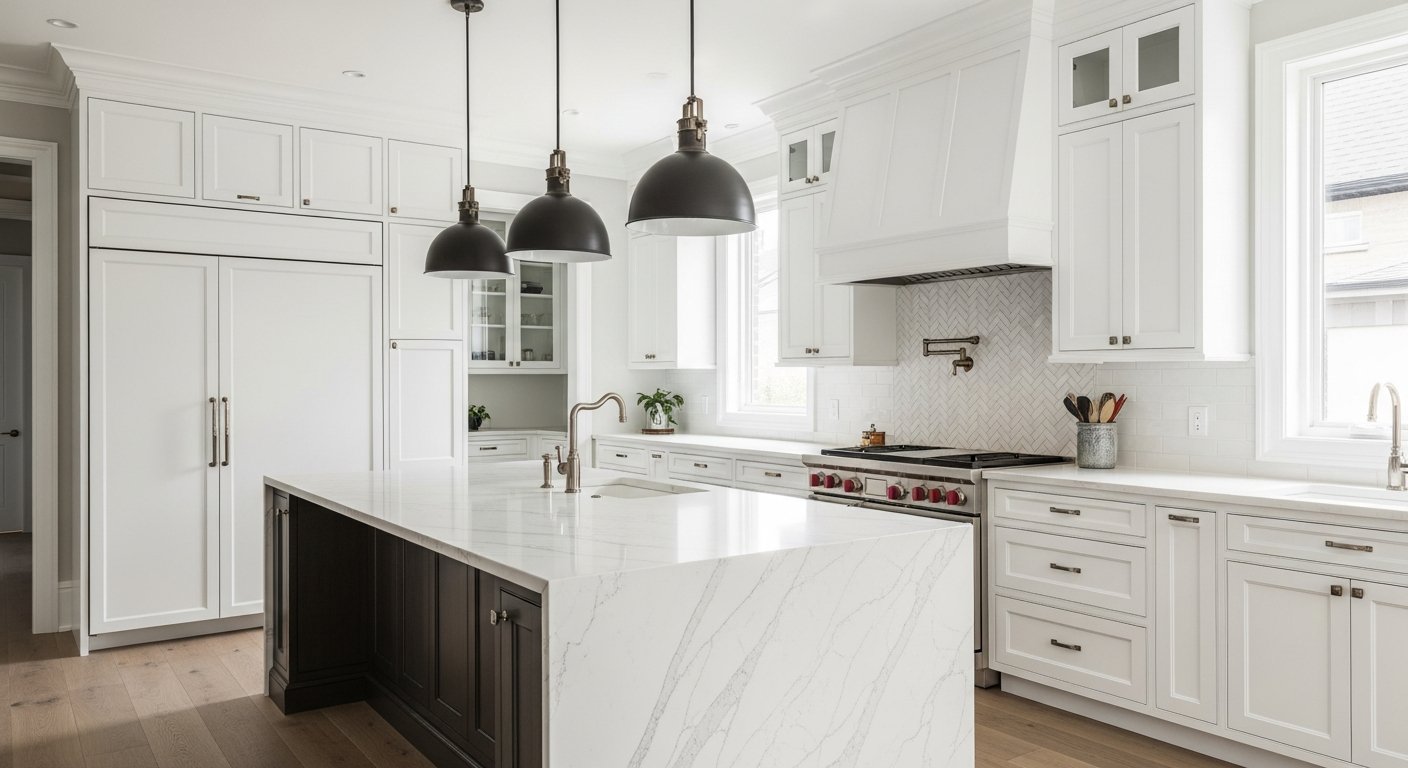 Final result of a kitchen renovation project at a Scugog residence