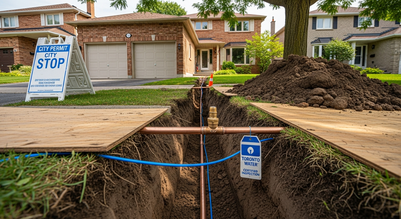 Recent Ajax-area lead service line replacement project — professional finish detail