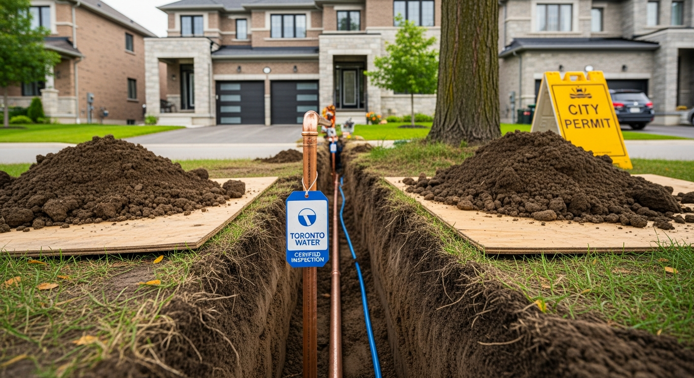 Lead Service Line Replacement portfolio close-up from a Milton renovation by RenoHouse