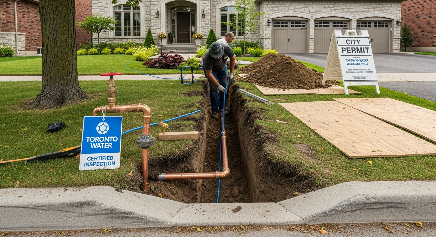Lead Service Line Replacement portfolio close-up from a Richmond Hill renovation by RenoHouse