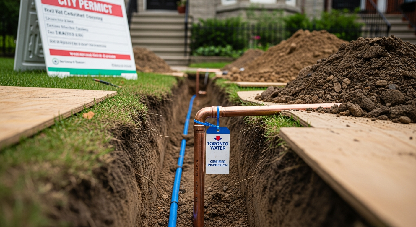 Lead Service Line Replacement portfolio close-up from a Toronto renovation by RenoHouse