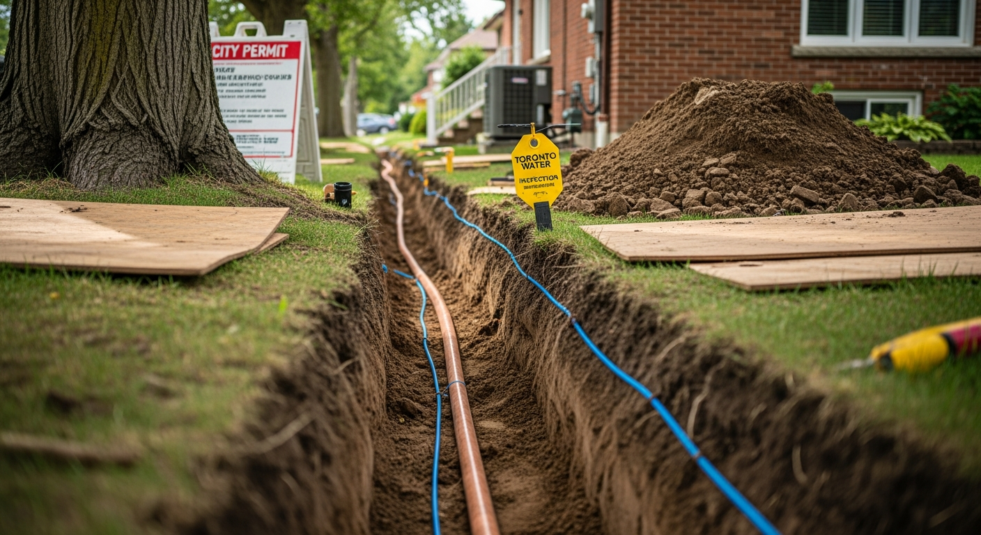 Recent Uxbridge-area lead service line replacement project — professional finish detail