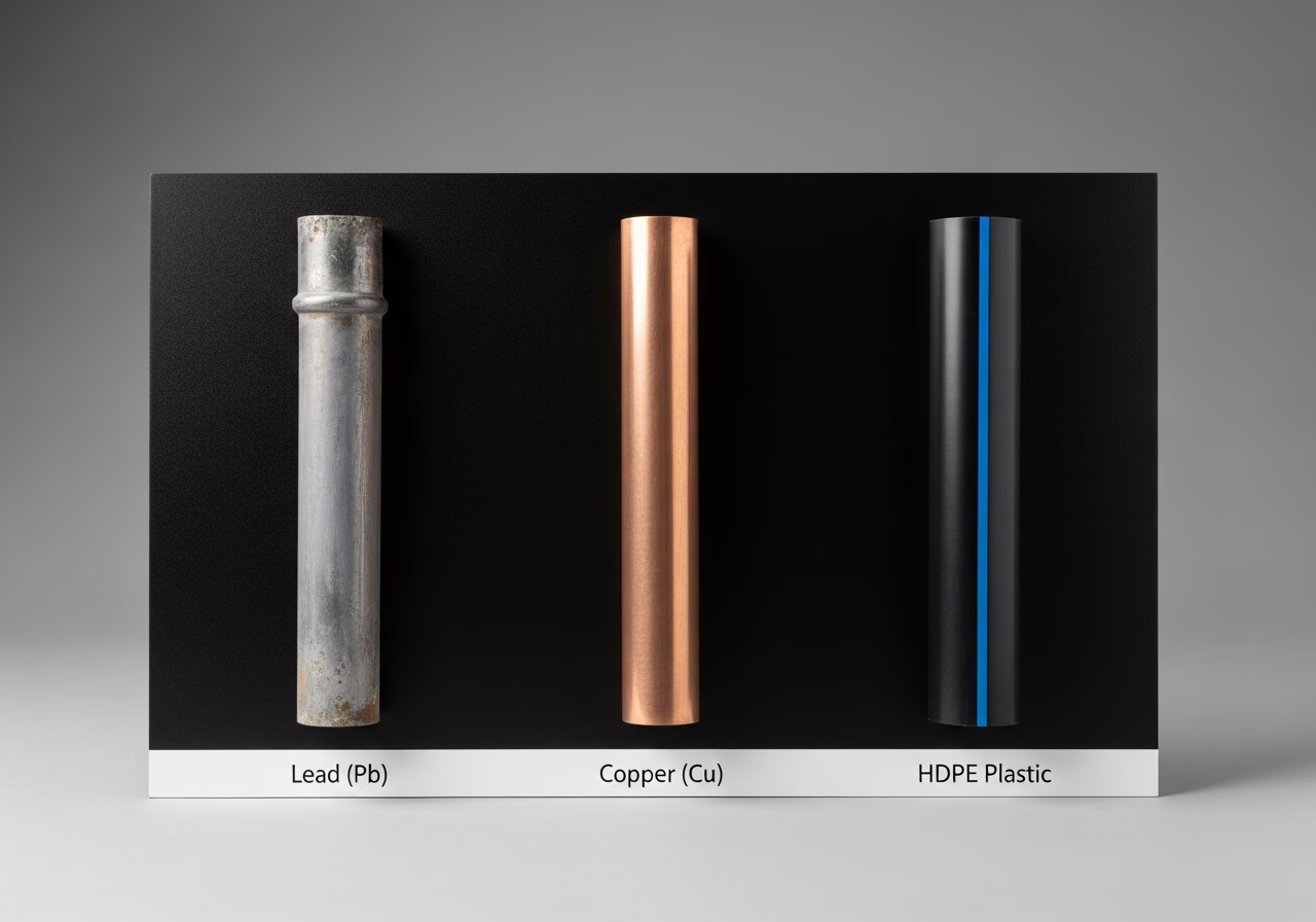 Brand and material comparison for lead water service line replacement