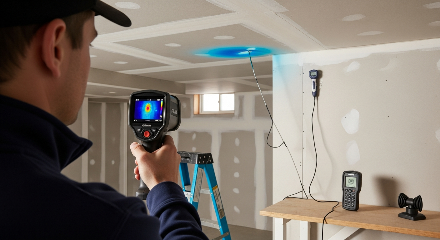 Editorial detail of a Ajax leak detection install โ visible quality finish