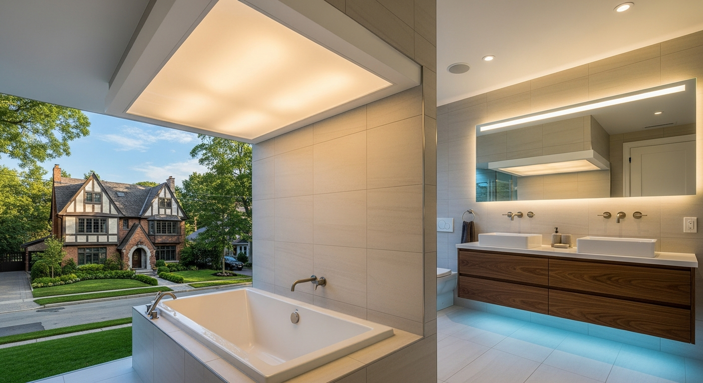 Etobicoke led-backlit stretch ceiling portfolio sample — finished by licensed RenoHouse crew
