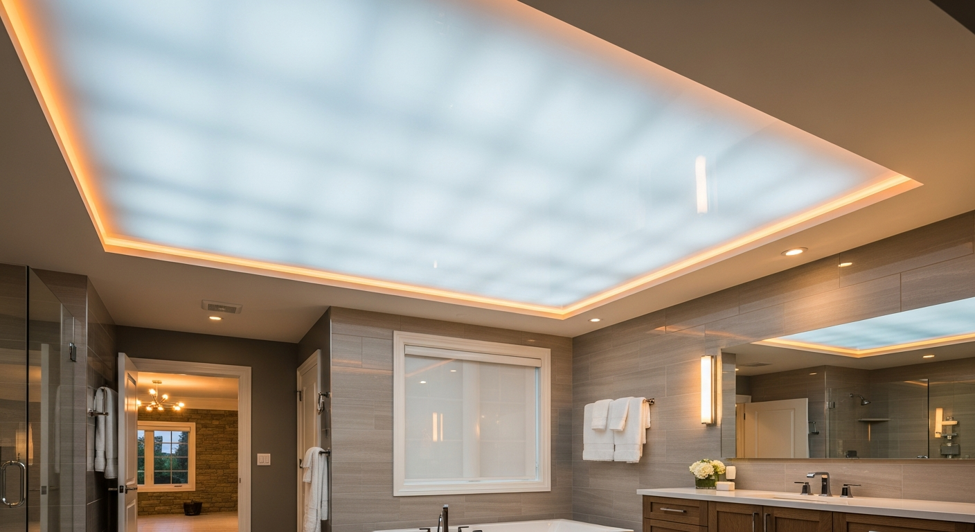 LED-Backlit Stretch Ceiling project in Richmond Hill — RenoHouse quality standard completed work