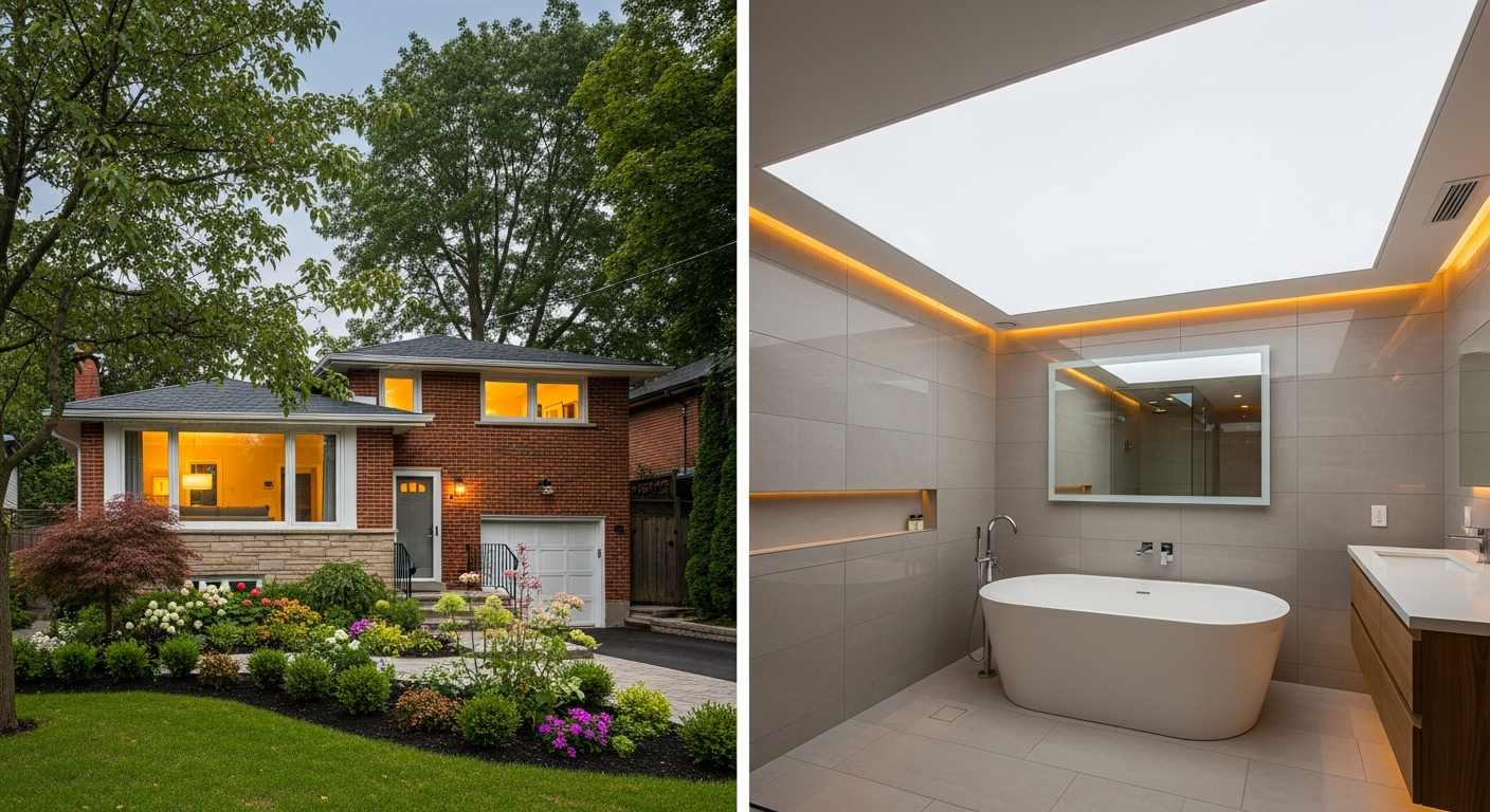 Recently completed led-backlit stretch ceiling renovation in a Scarborough home