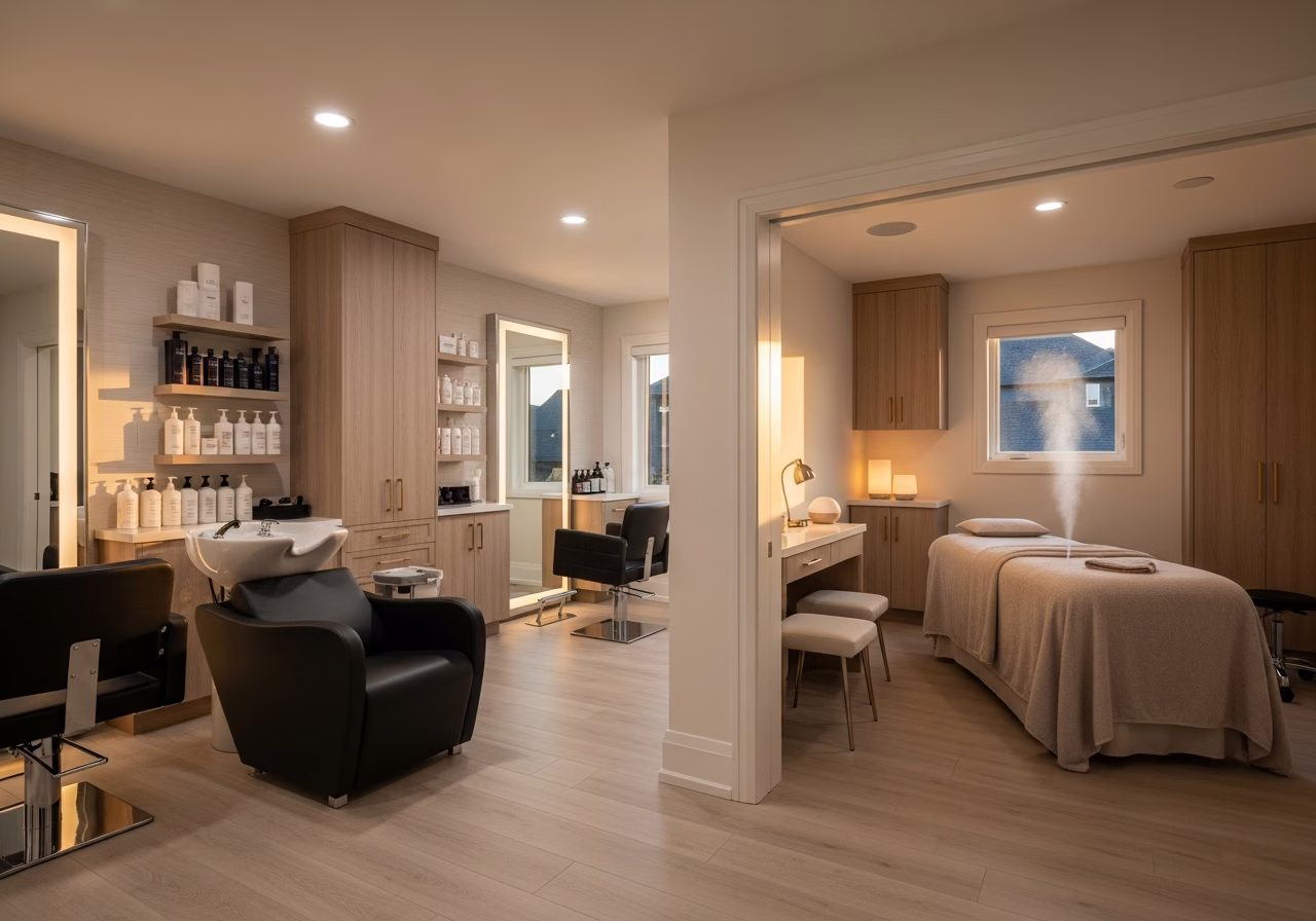 Completed Salon & Spa Buildout in Toronto/GTA home