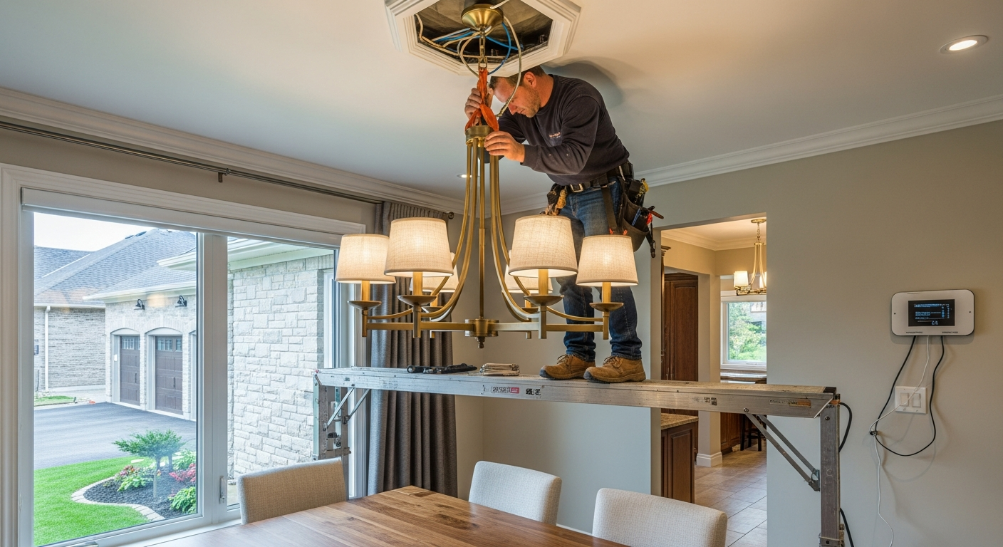 Professional light fixture installation project completed by RenoHouse in Aurora โ quality workmanship guaranteed
