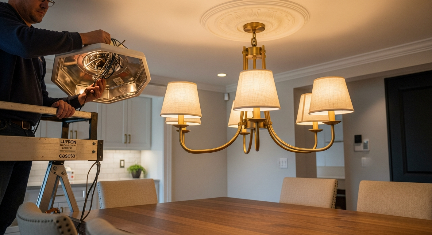 Recent Burlington-area light fixture installation project — professional finish detail