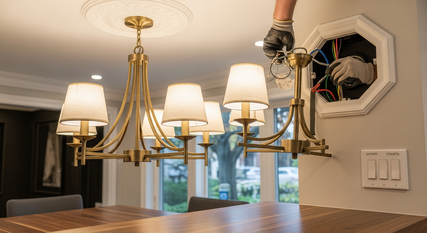 Recent North York-area light fixture installation project — professional finish detail