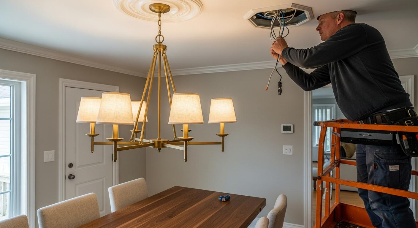 Recent Scugog-area light fixture installation project — professional finish detail