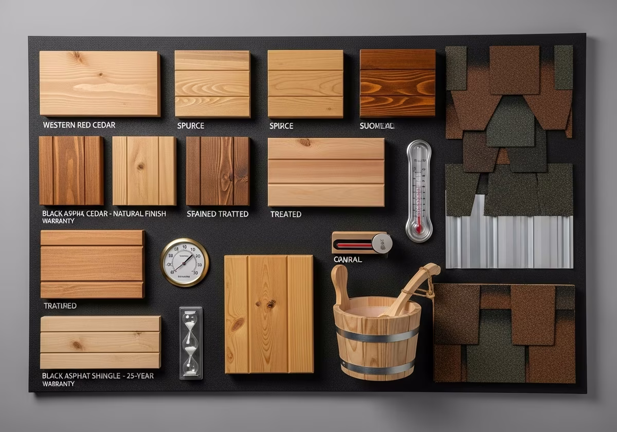 Brand and material comparison for outdoor barrel sauna installation