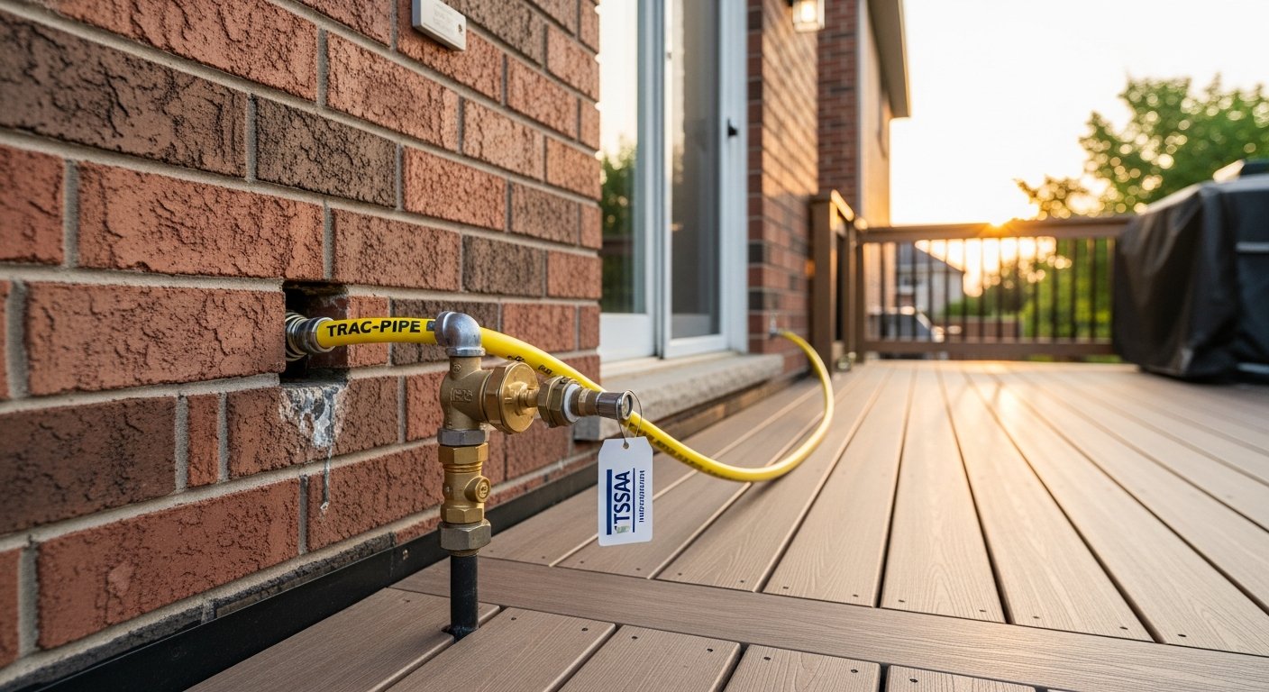 Recently completed outdoor gas line installation renovation in a Newmarket home