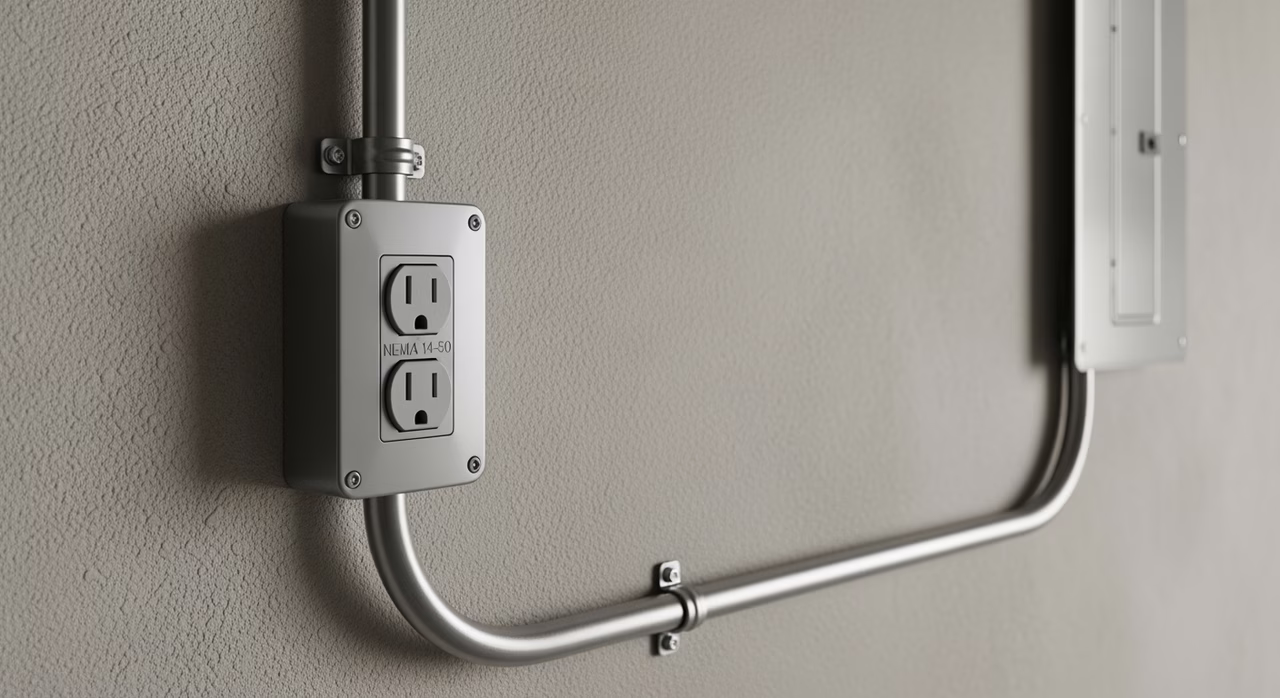 Close-up of decora outlet, faceplate, and back-stab terminals per OESC 26.700