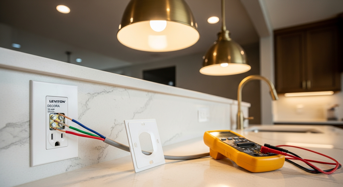 Recently completed electrical outlet & switch installation renovation in a Aurora home