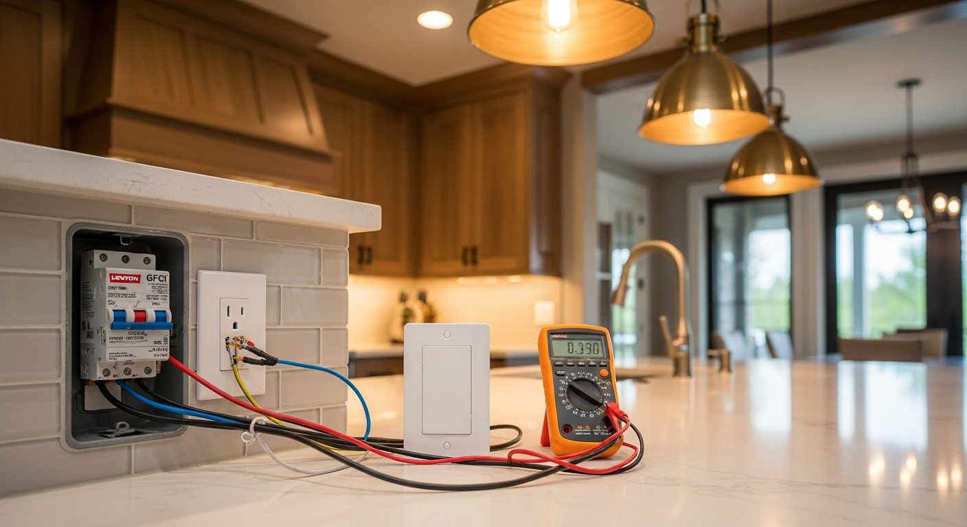 Editorial detail of a Oakville electrical outlet & switch installation install — visible quality finish