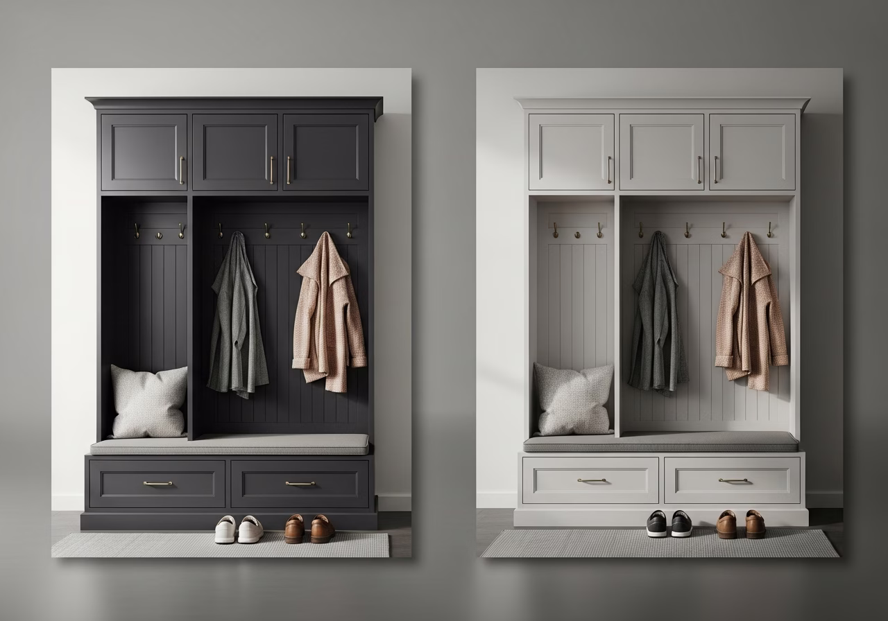 Mudroom Bench & Locker Built-In brand and material comparison