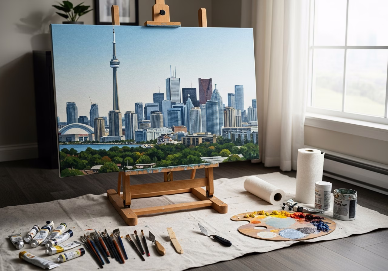 Painting Toronto tools and materials staged in Toronto home