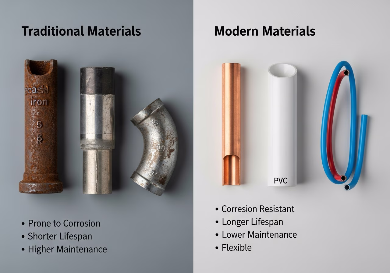 Brand and material comparison for plumbing services in Markham