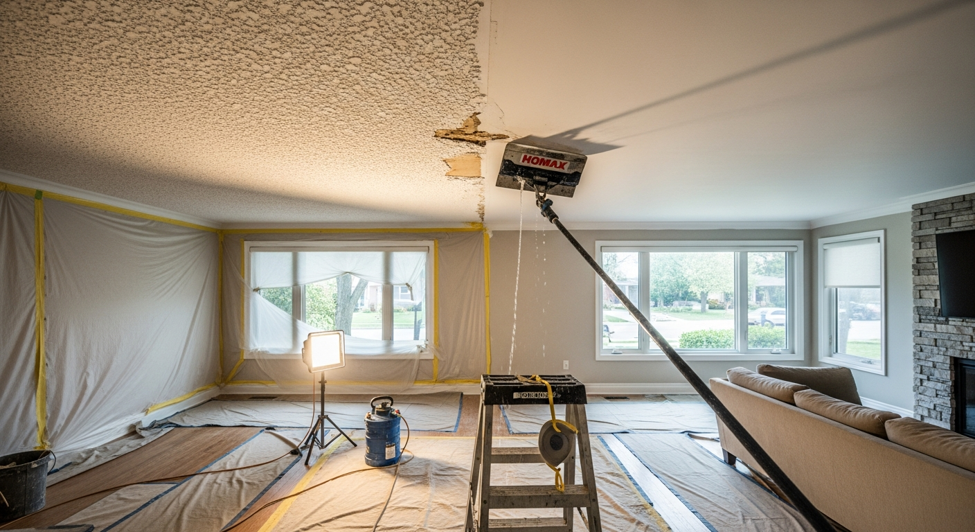 Popcorn Ceiling Removal project in Mississauga — RenoHouse quality standard completed work