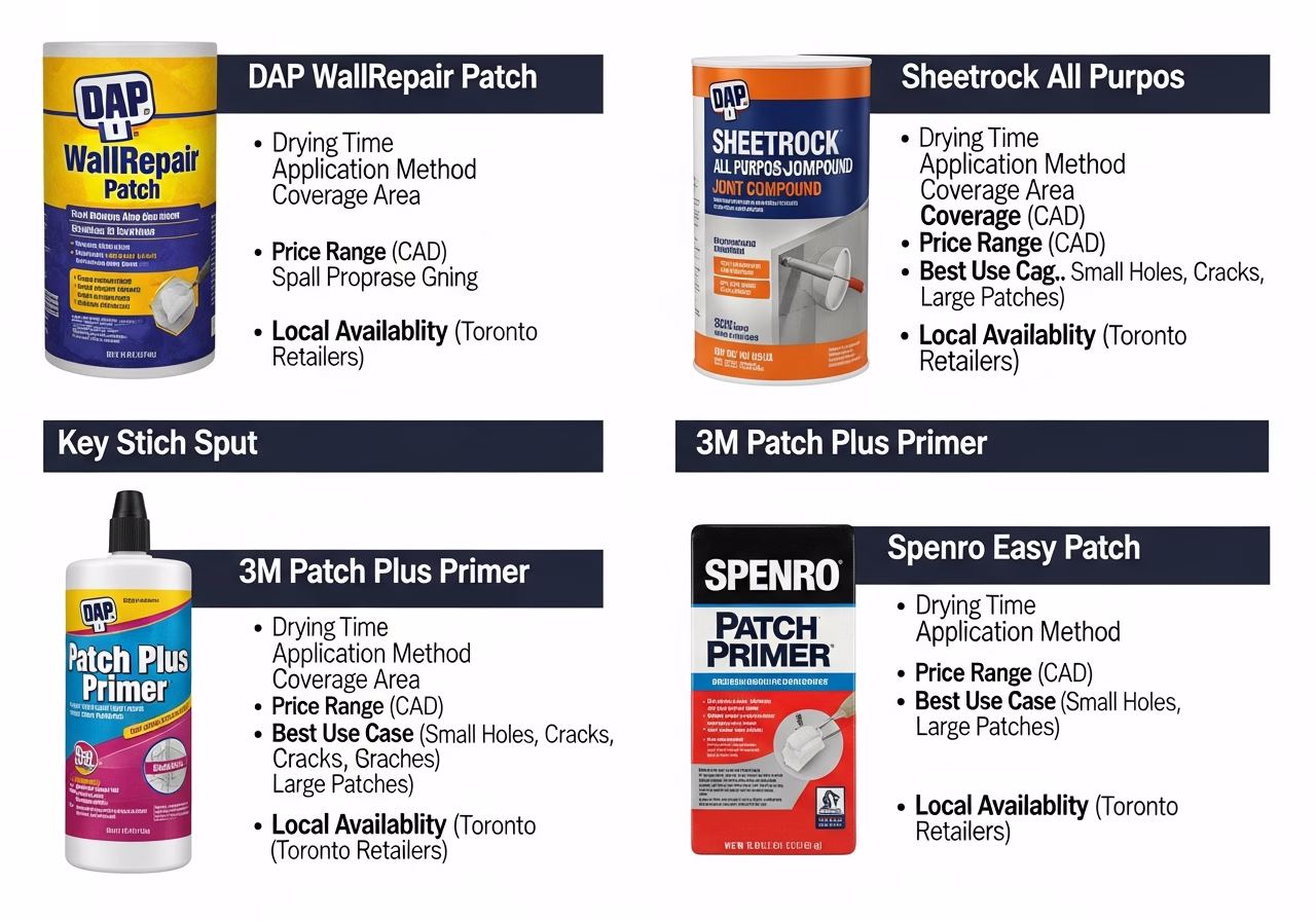 Drywall Repair Toronto brand and material comparison