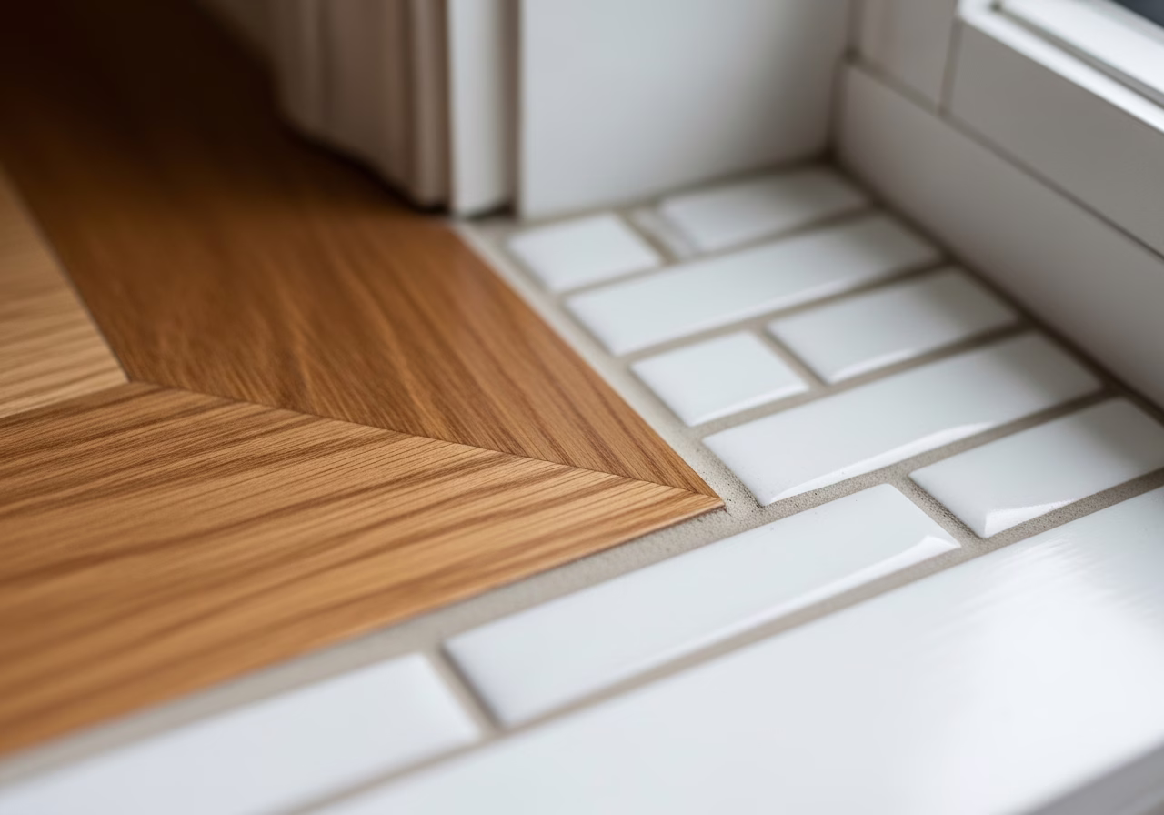 Close-up detail of professionally completed pre-listing seller inspection showing craftsmanship and finish quality