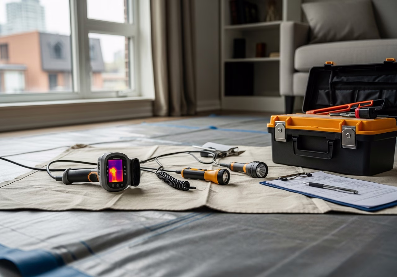 Pre-Listing Seller Inspection tools and materials staged in Toronto home