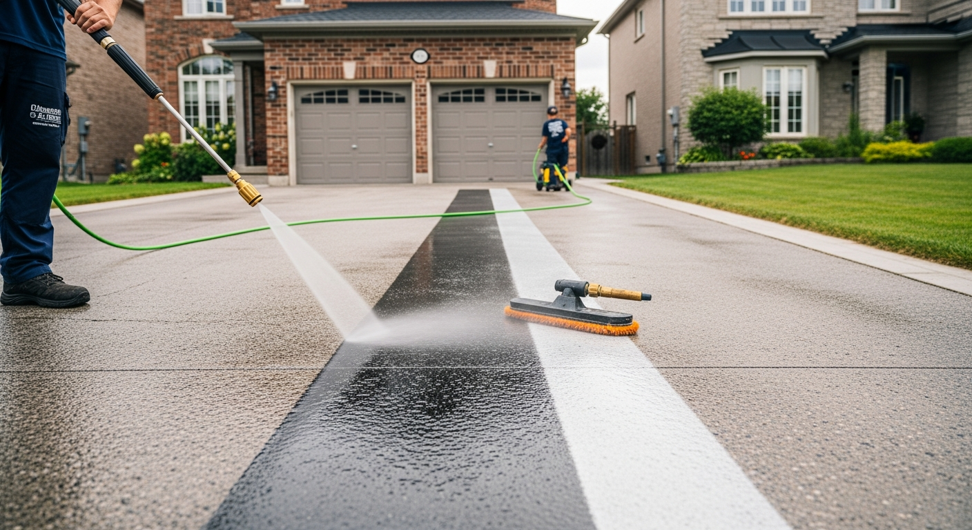 Clarington pressure washing services portfolio sample — finished by licensed RenoHouse crew