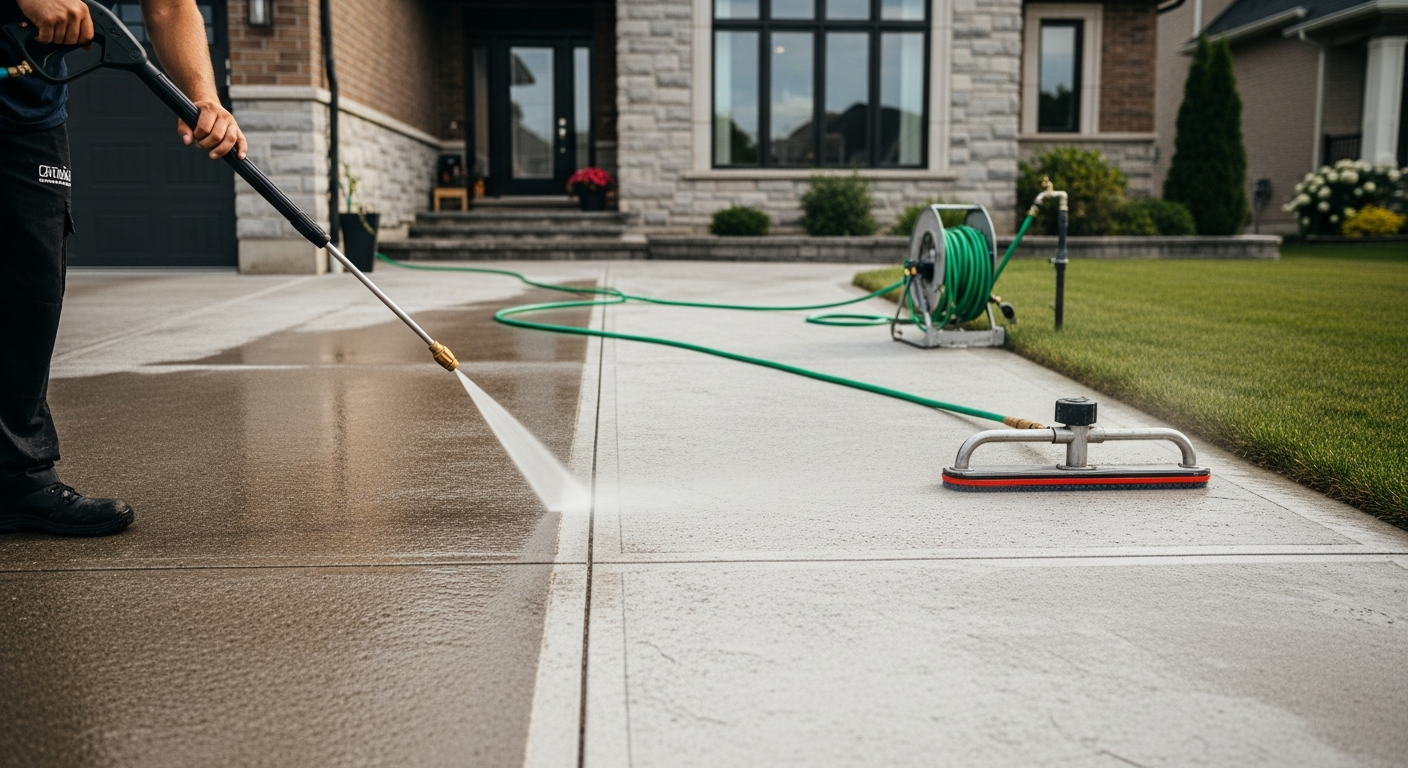Pressure Washing Services portfolio close-up from a East Gwillimbury renovation by RenoHouse