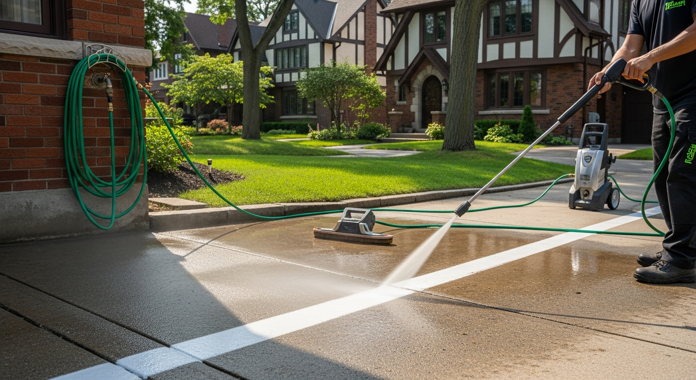 Recently completed pressure washing services renovation in a Etobicoke home