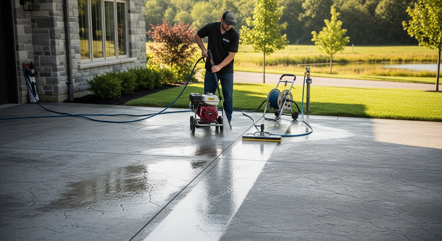 Completed pressure washing services work showcasing finishing details in King City