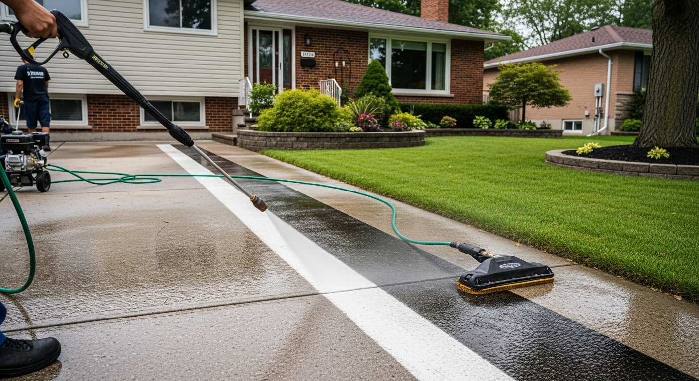 Pressure Washing Services portfolio close-up from a Pickering renovation by RenoHouse