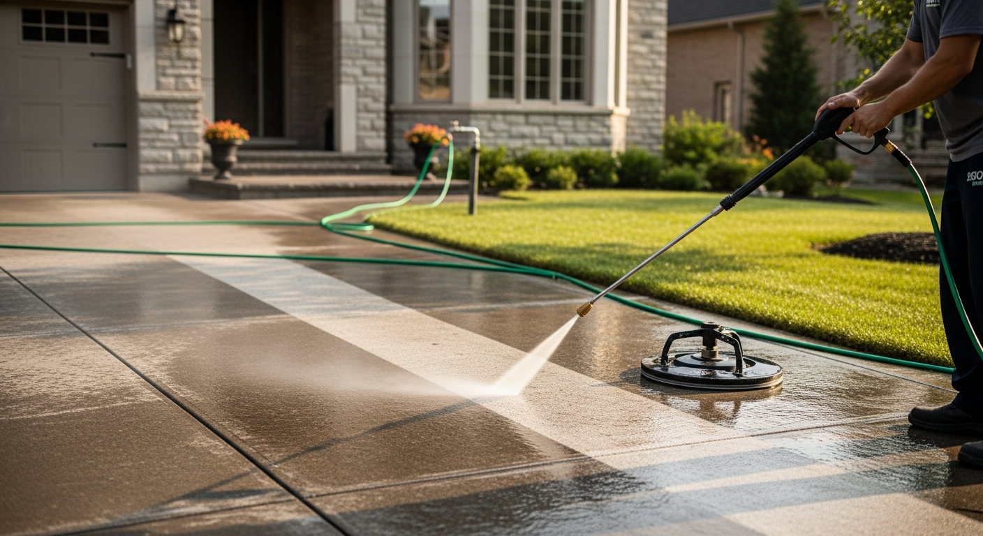 Recent Richmond Hill-area pressure washing services project — professional finish detail