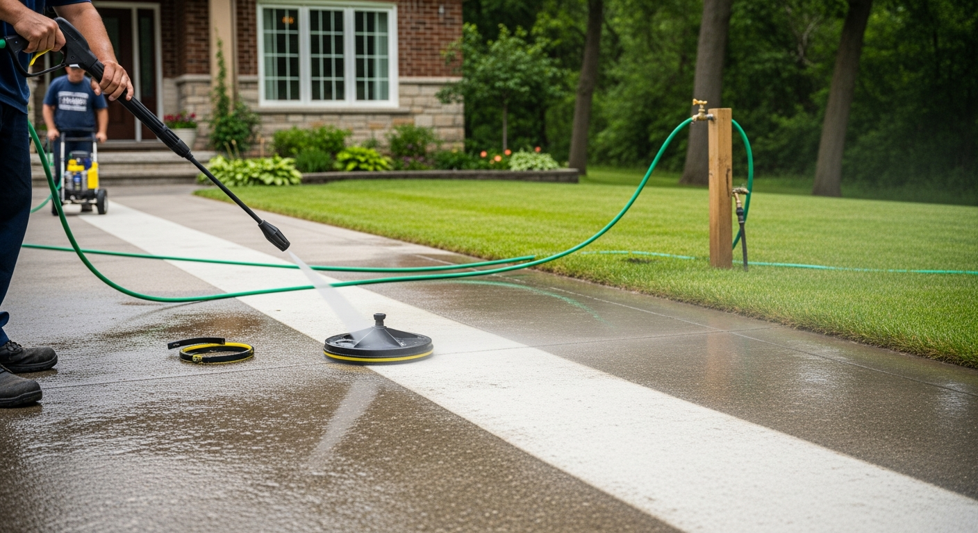 Pressure Washing Services portfolio close-up from a Uxbridge renovation by RenoHouse