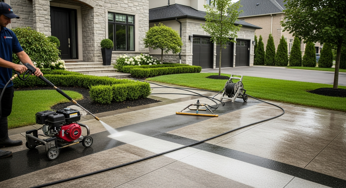 Completed pressure washing services work showcasing finishing details in Vaughan