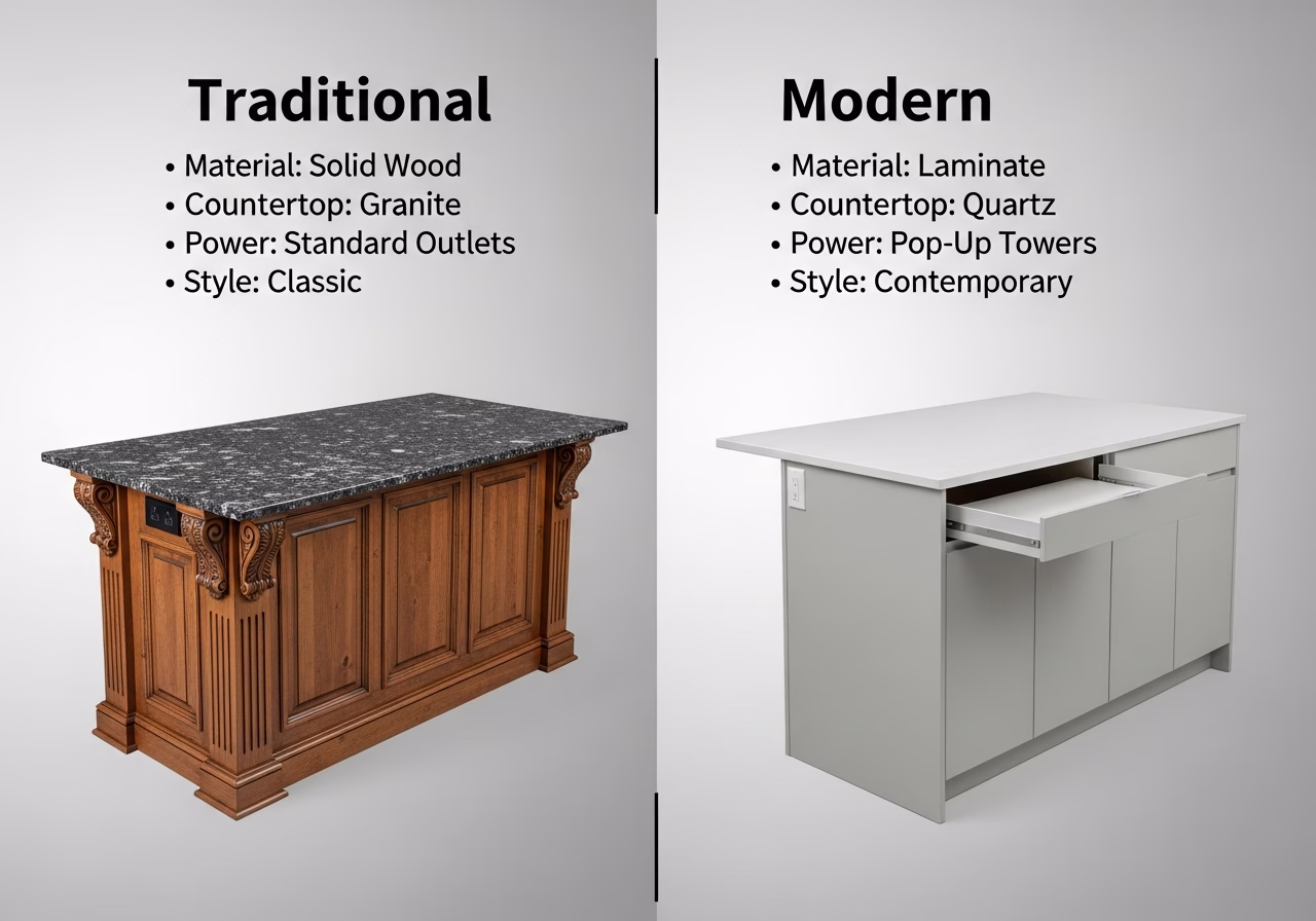 Kitchen Island Installation brand and material comparison