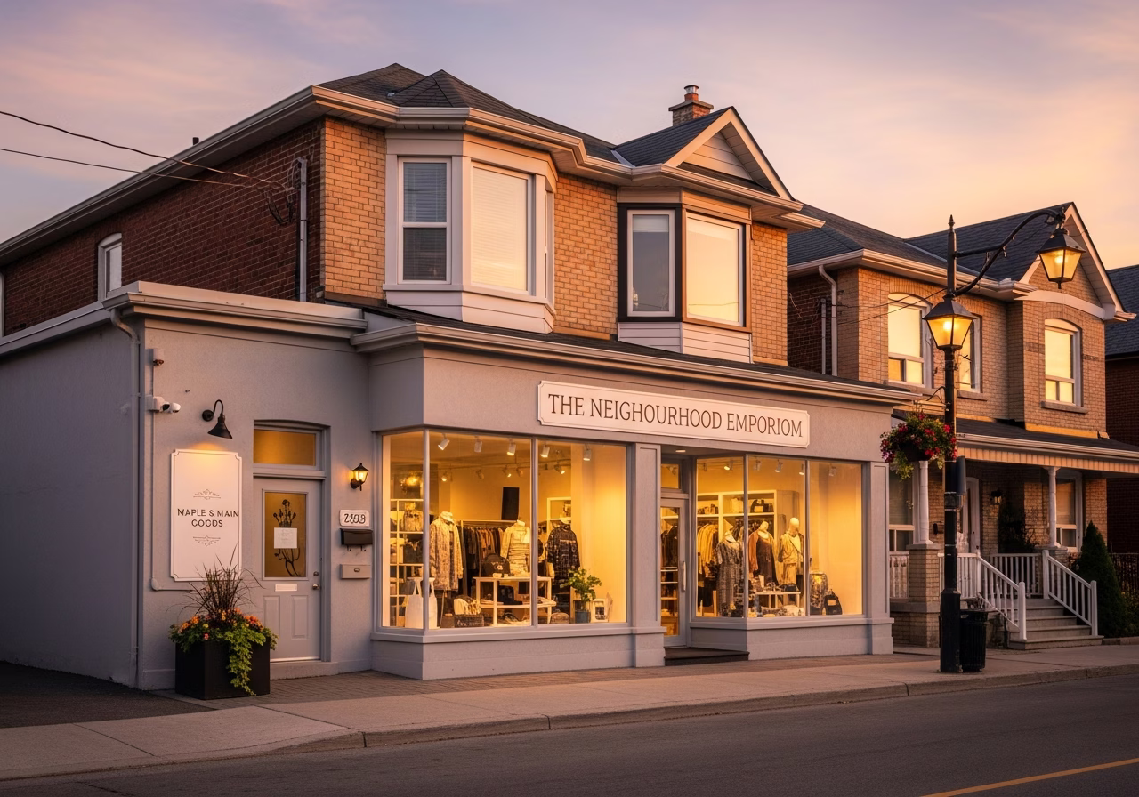 Finished retail store buildout result in a Toronto/GTA home, photographed in natural light